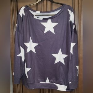 Women's Printed Crew Neck Long Sleeve Sweatshirts Casual Loose Pullover Top XL